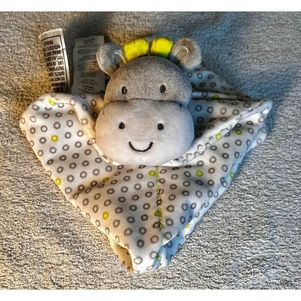 Carter's Precious Firsts Giraffe Grey Polka Dot Lovey Security Baby Blanket  NWO
